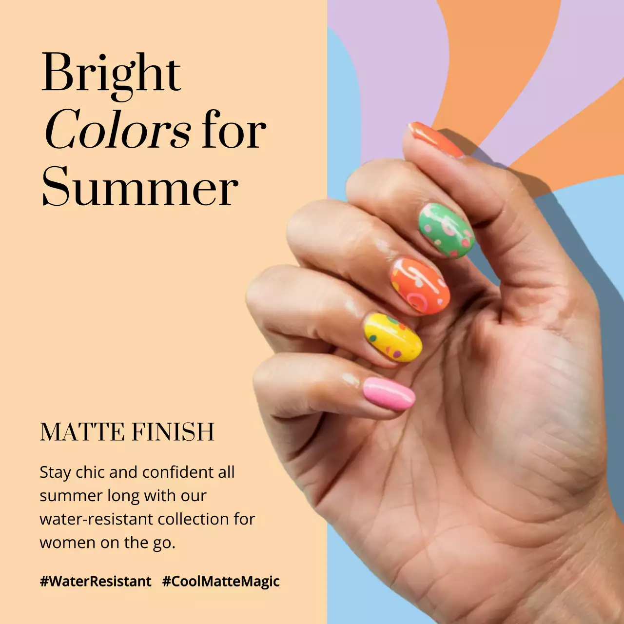 Colourful Trendy Nails Product Promotion Instagram Post