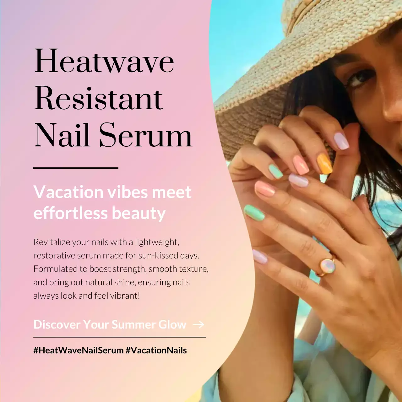 Pink Modern Nail Product Promotion Instagram Post