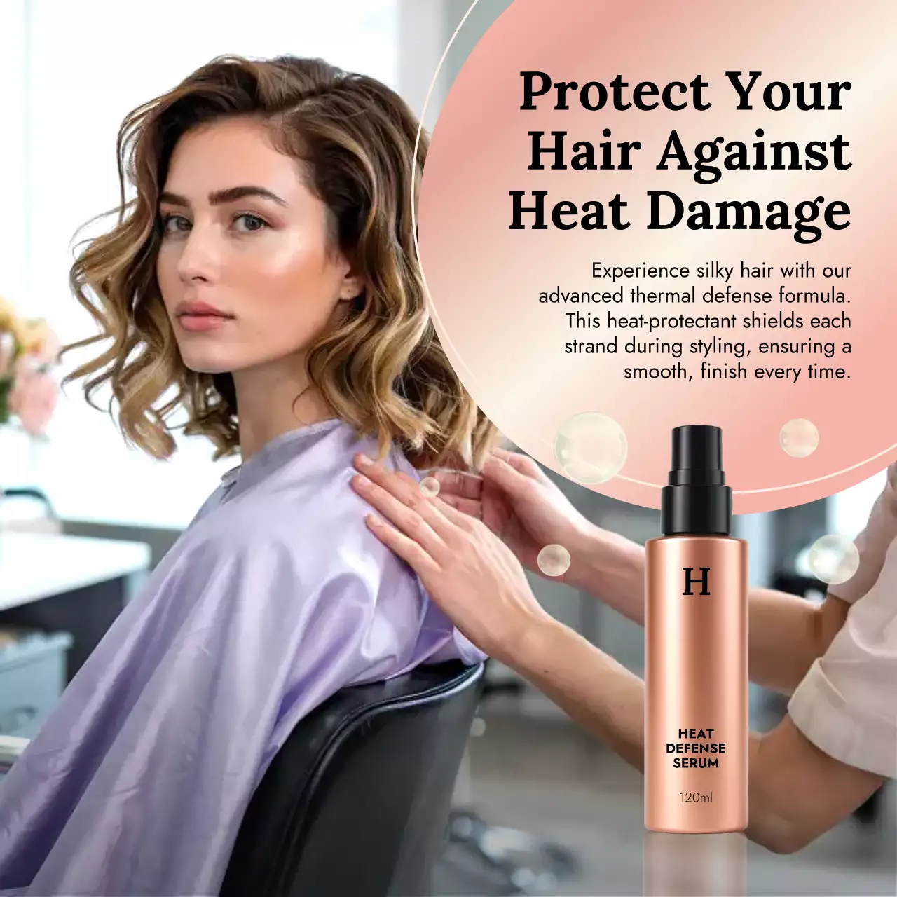 Beige Modern Haircare Product Advertisement Instagram Post