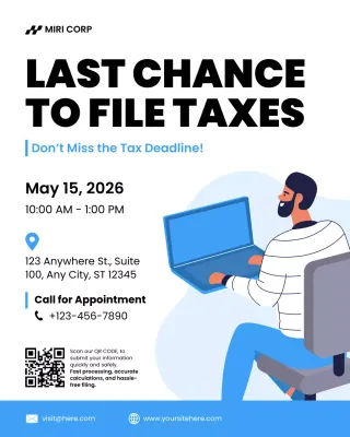 Blue Modern Tax Announcement Service Poster