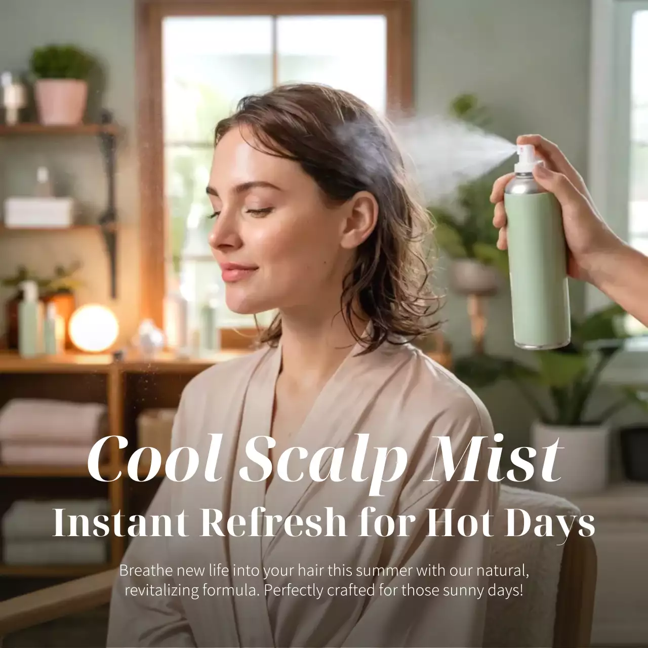 Beige Modern Haircare Product Advertisement Instagram Post