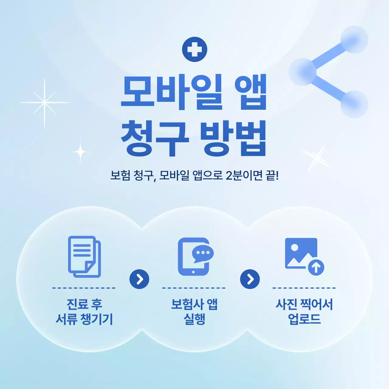 하늘색 모던 보험 가이드 안내