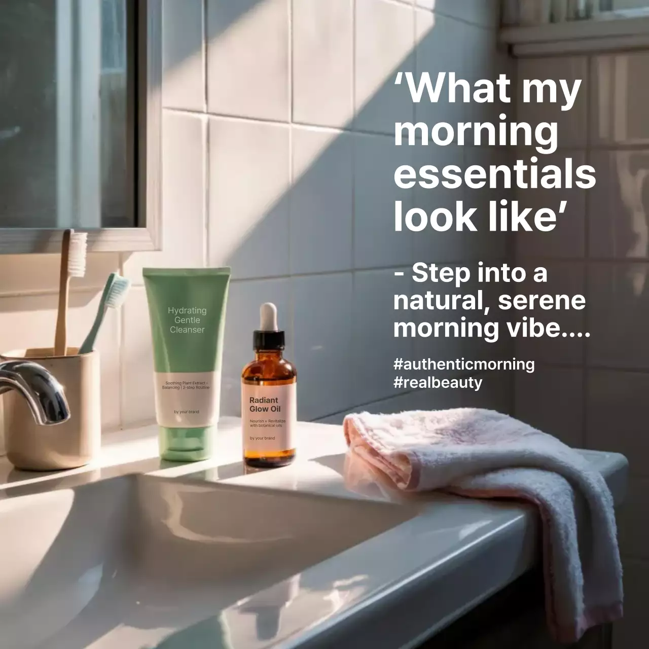 White Minimal Skincare Advertisement Instagram Post