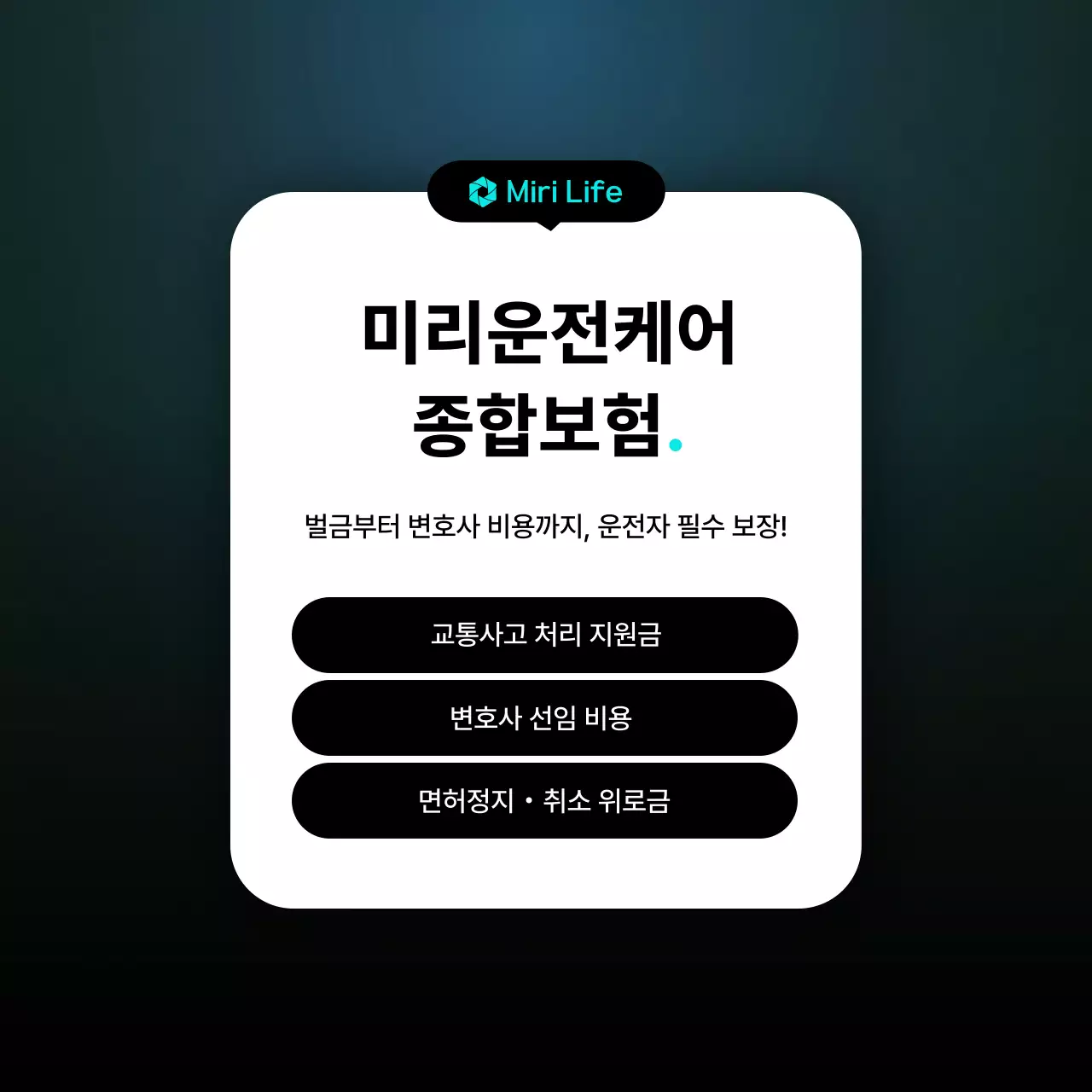 검정 모던 보험 광고