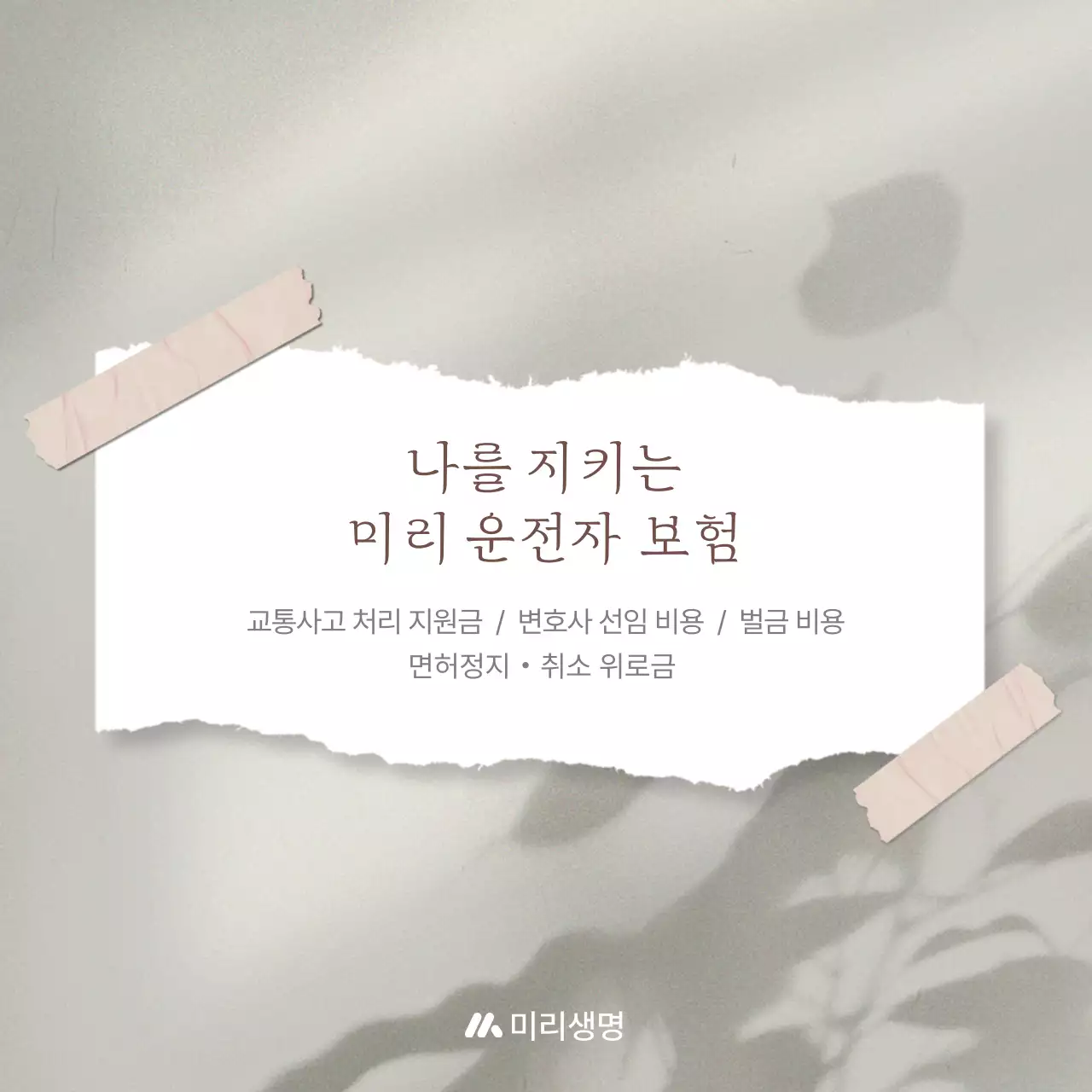 회색 심플 보험 광고