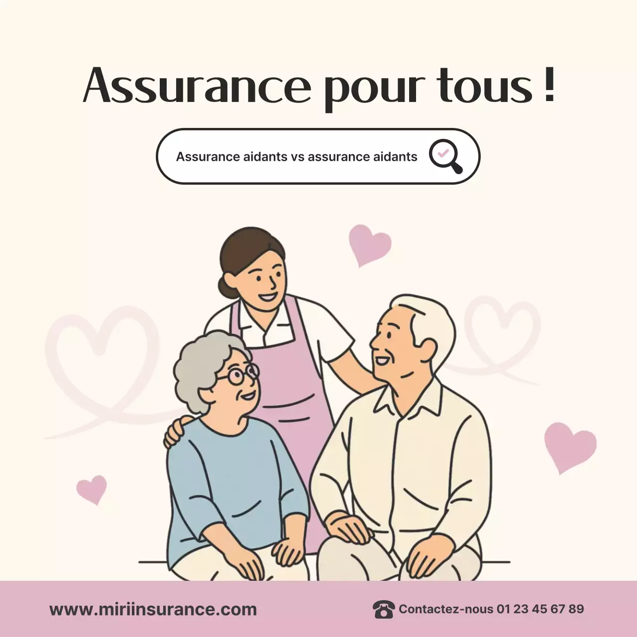 Publicité d'assurance simple et rose