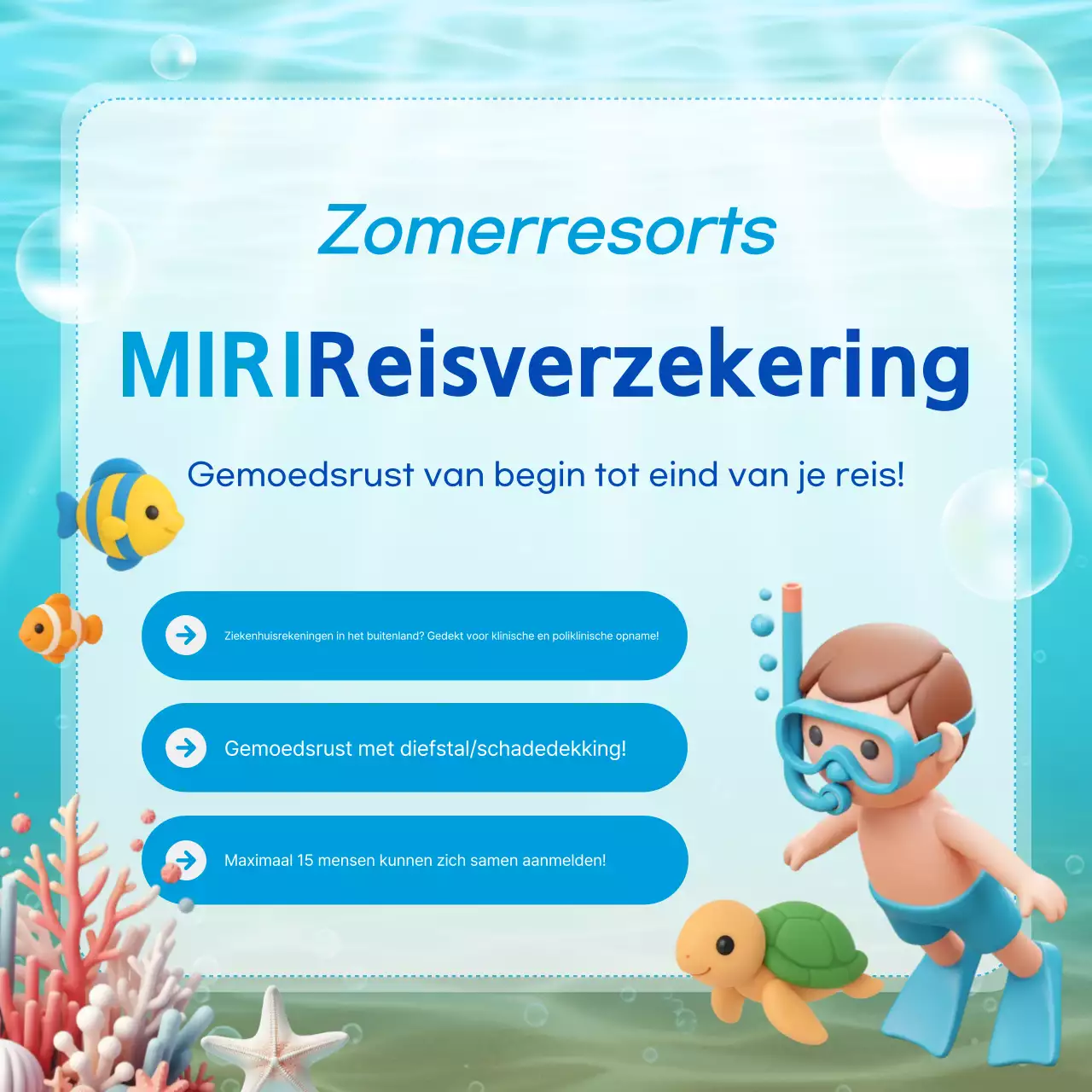 Sky Blue Modern Reisverzekering Promotie