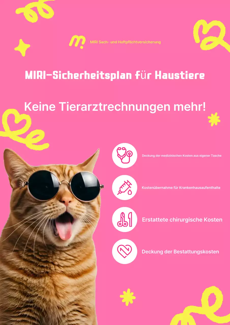 Pink Kitsch Haustierversicherungsanzeige