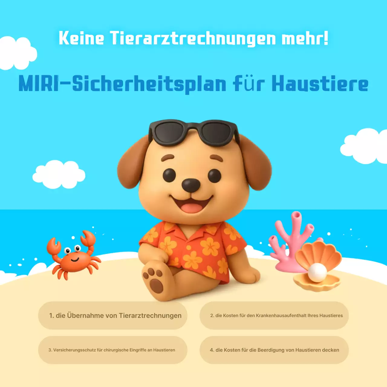 Sky Blue Cute Haustierversicherungsangebot