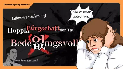 Orangefarbene Cartoon-Versicherungsanzeige