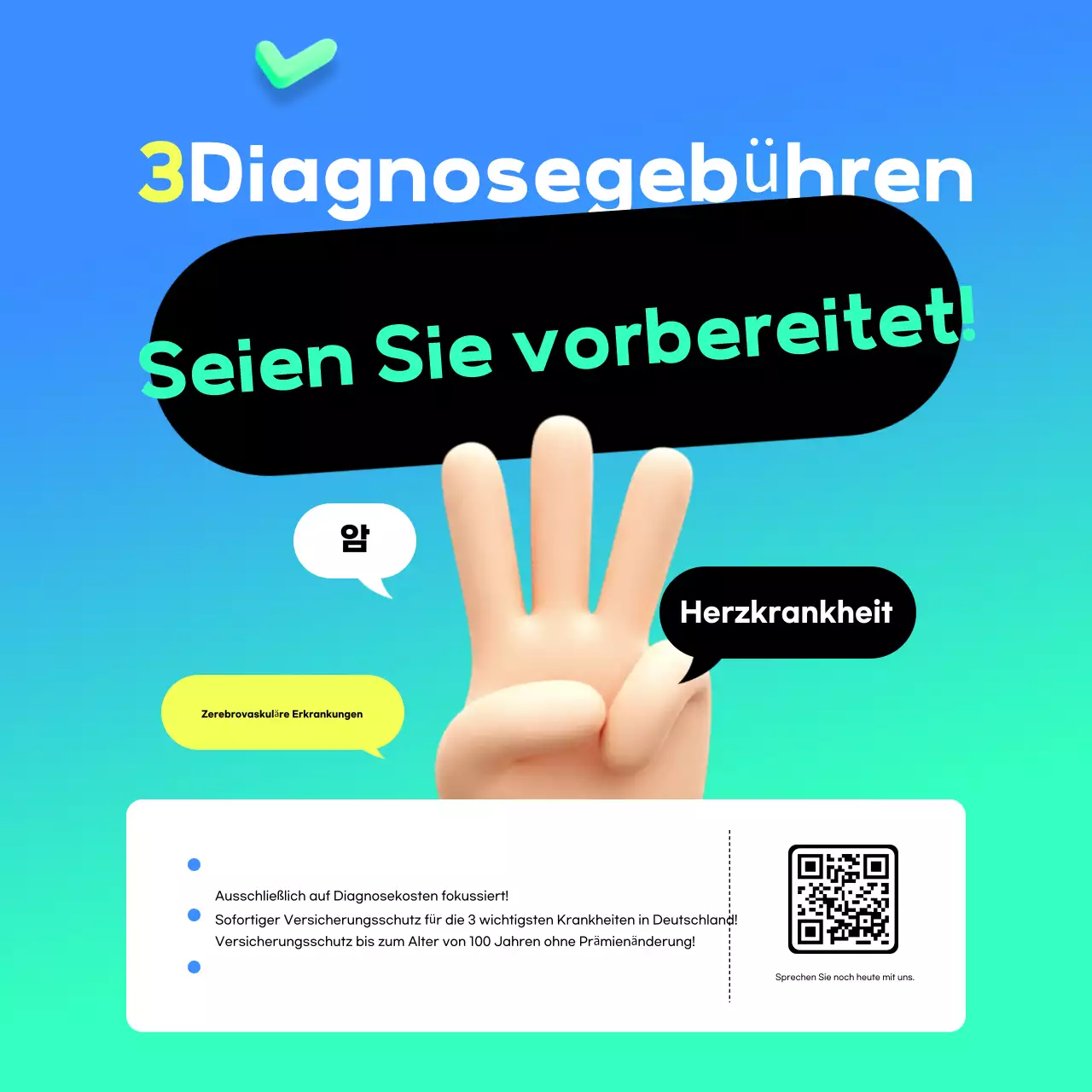 Blue Modern Krankenversicherungsaktion