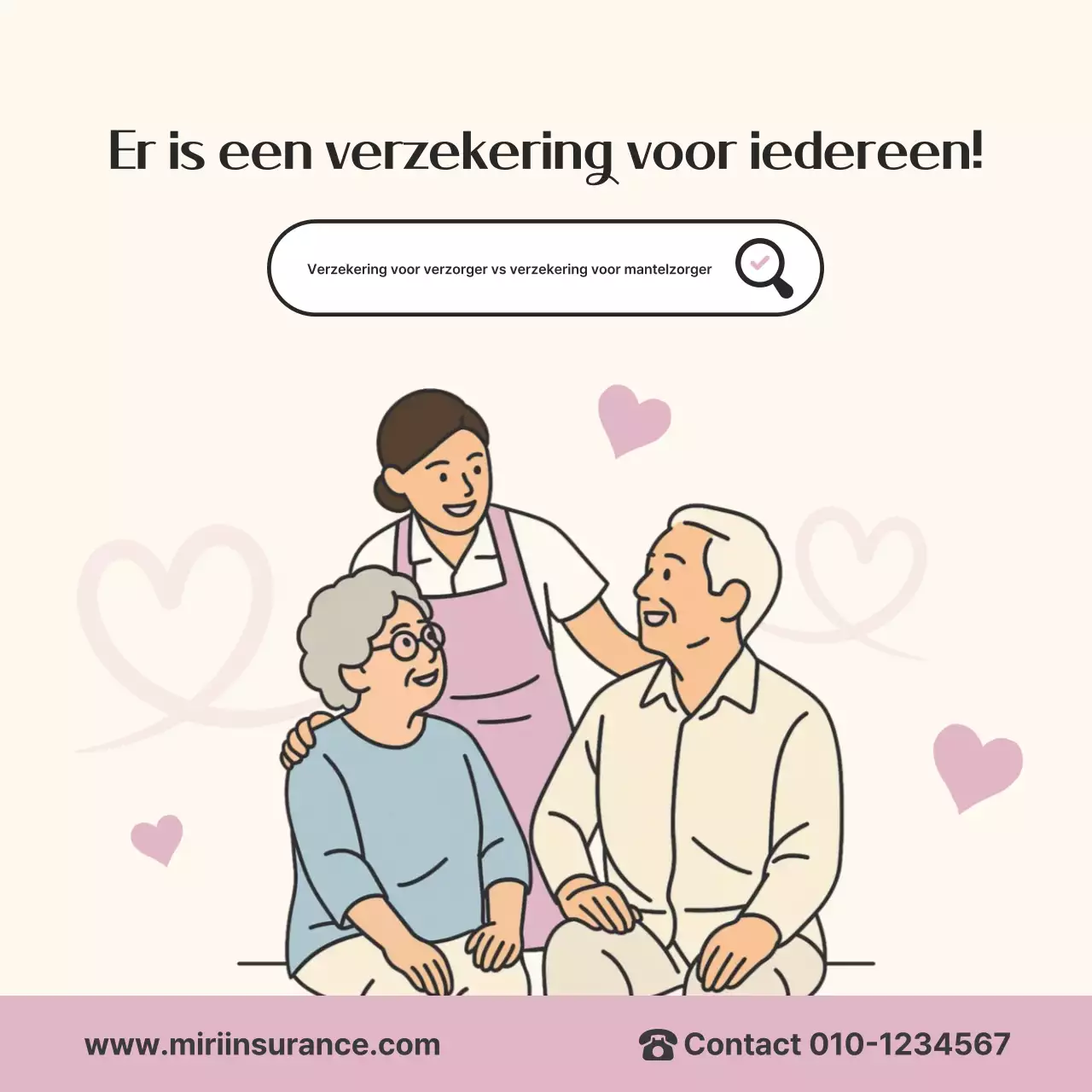 Roze eenvoudige verzekeringsadvertentie