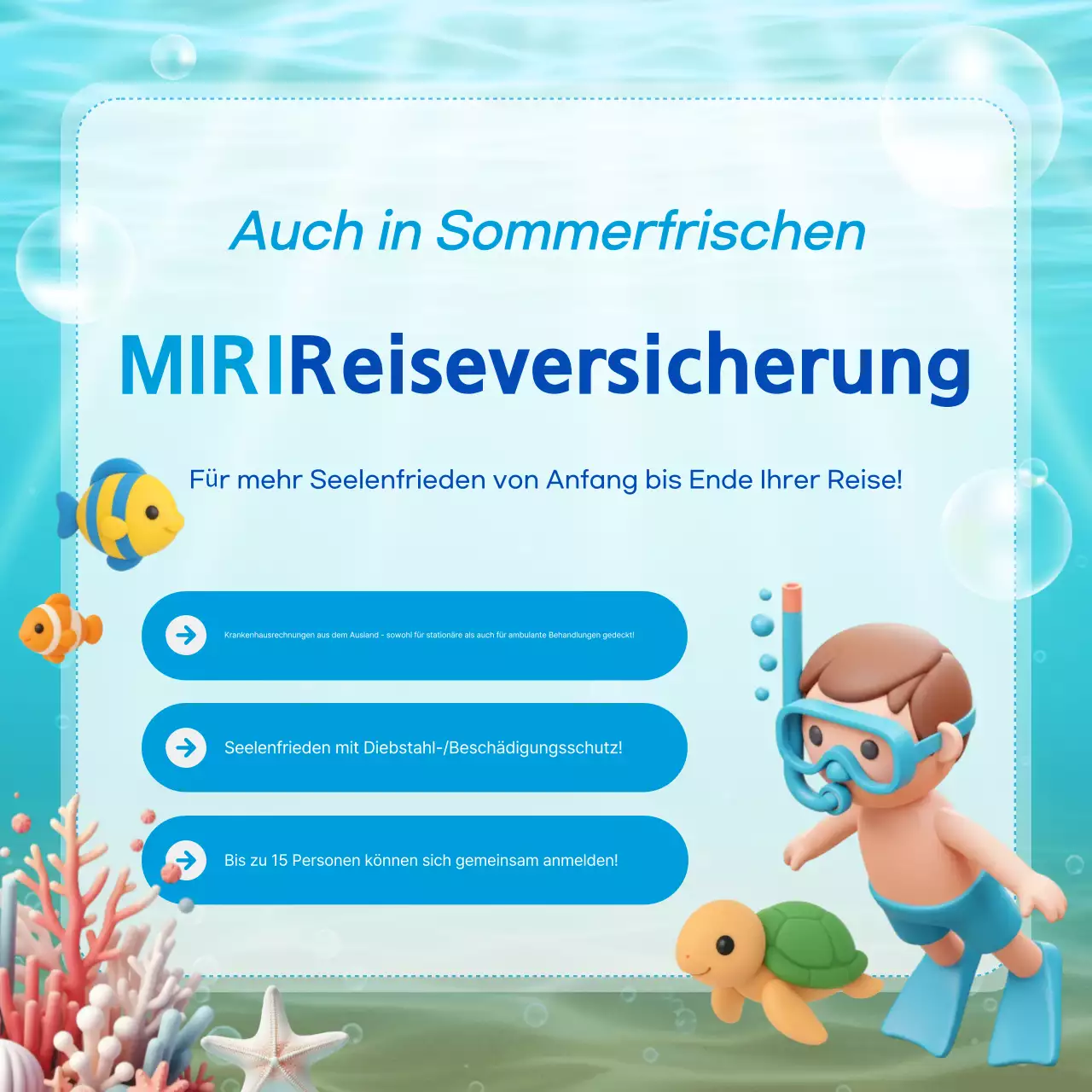 Sky Blue Moderne Reiseversicherungsaktion