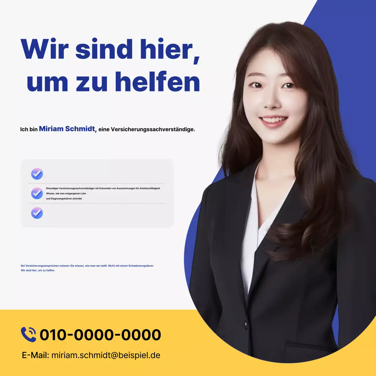 Anzeige der Blue Clean Versicherung