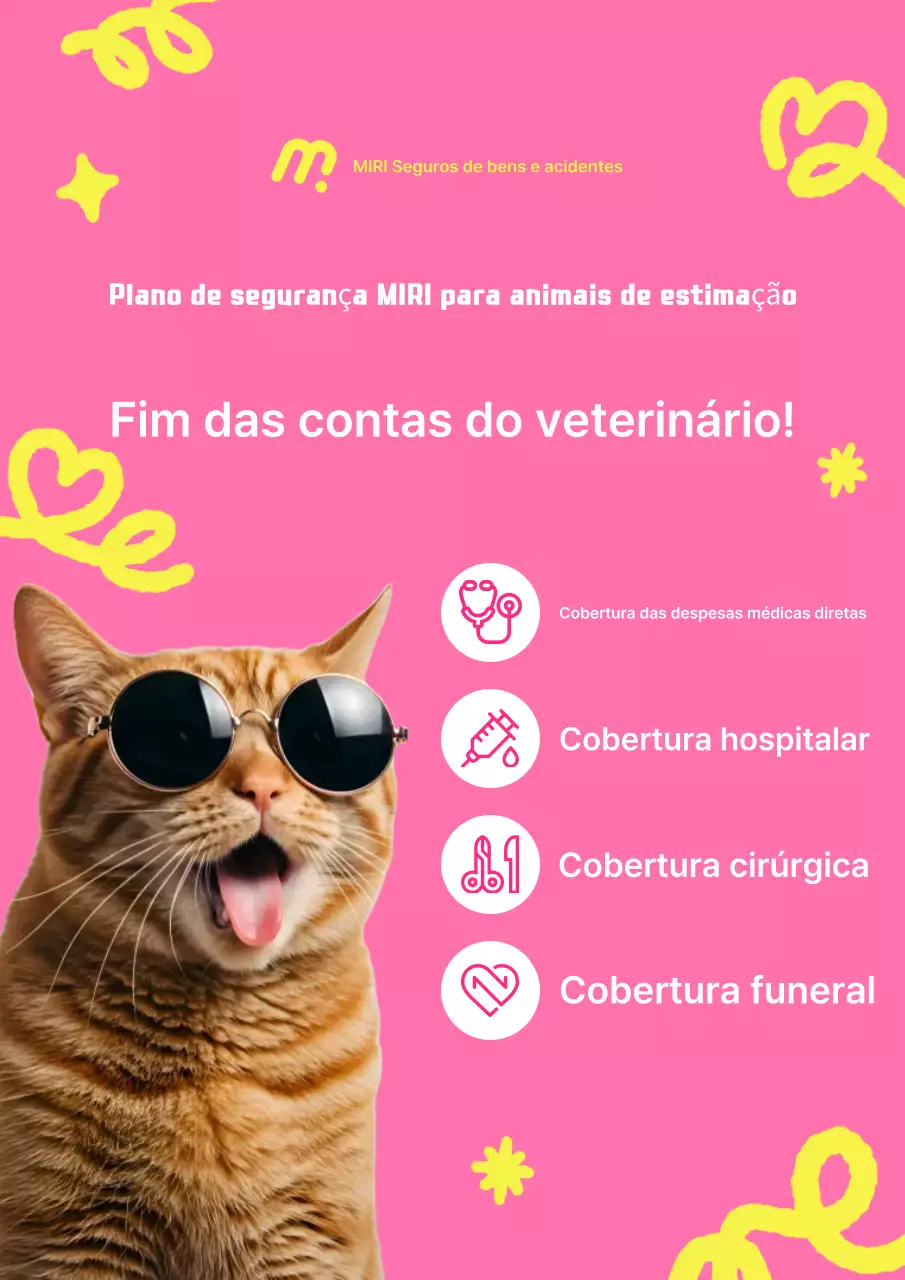 Anúncio de seguro para animais de estimação Pink Kitsch