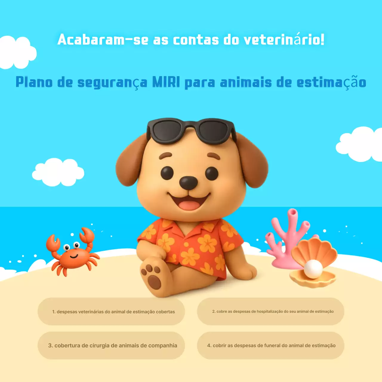 Promoção de seguro para animais de estimação Sky Blue Cute