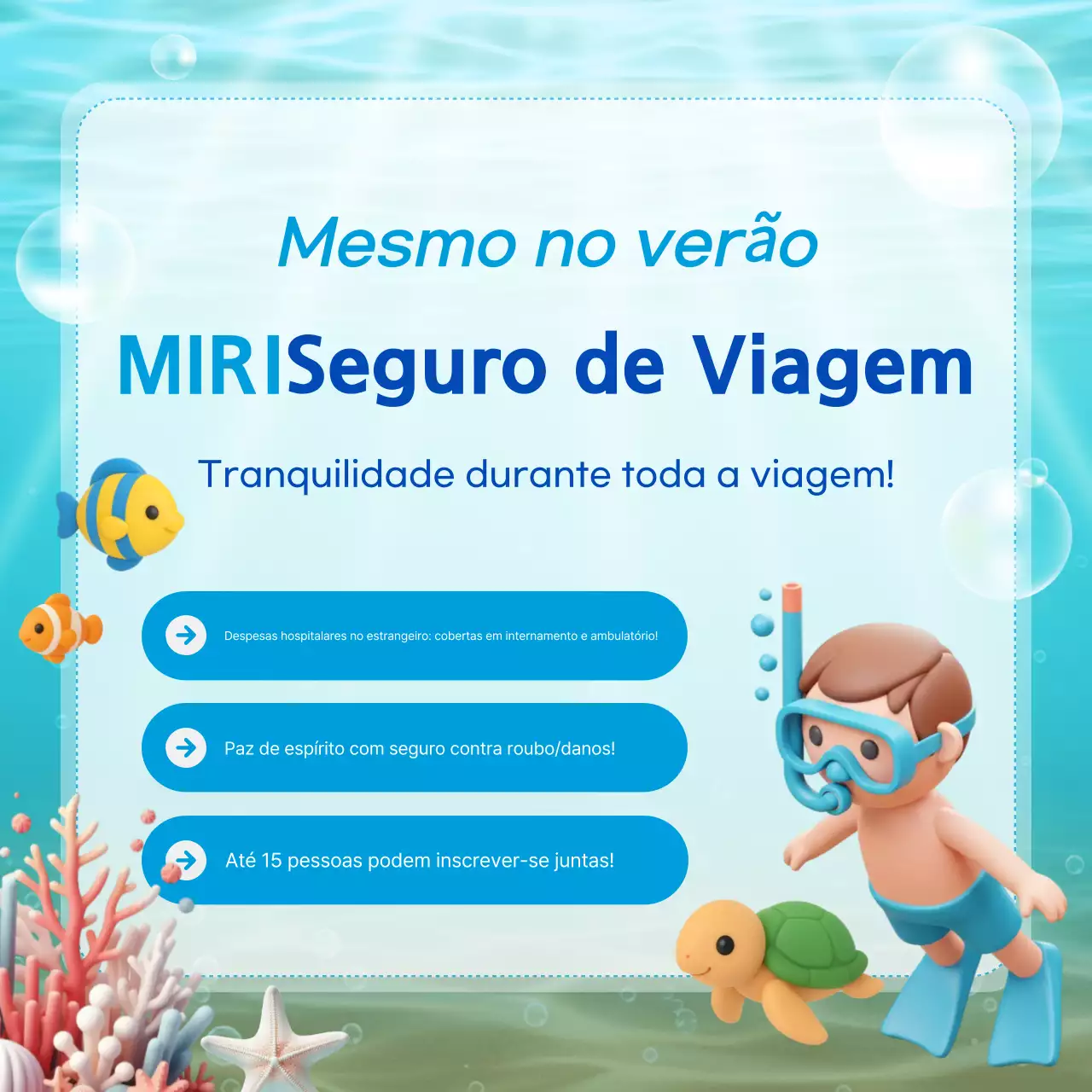 Promoção de seguro viagem Sky Blue Modern