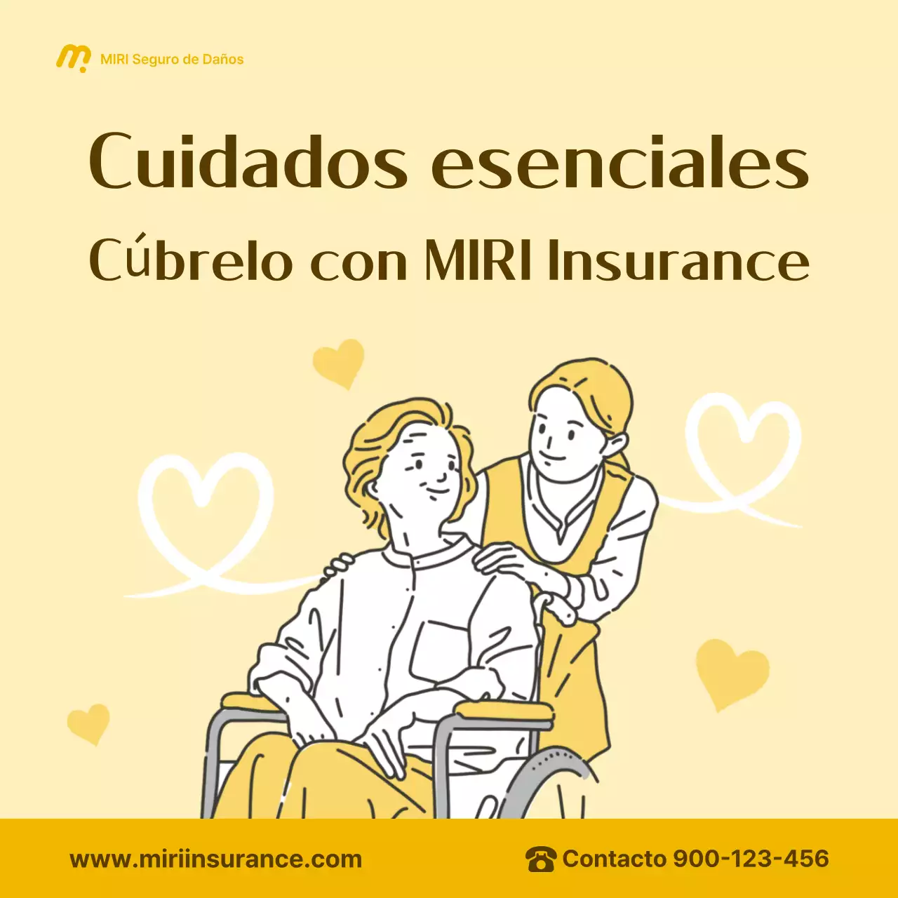 Anuncio de seguros simple amarillo