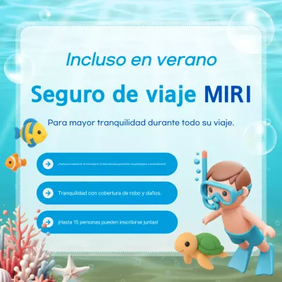 Promoción de seguro de viaje Sky Blue Modern