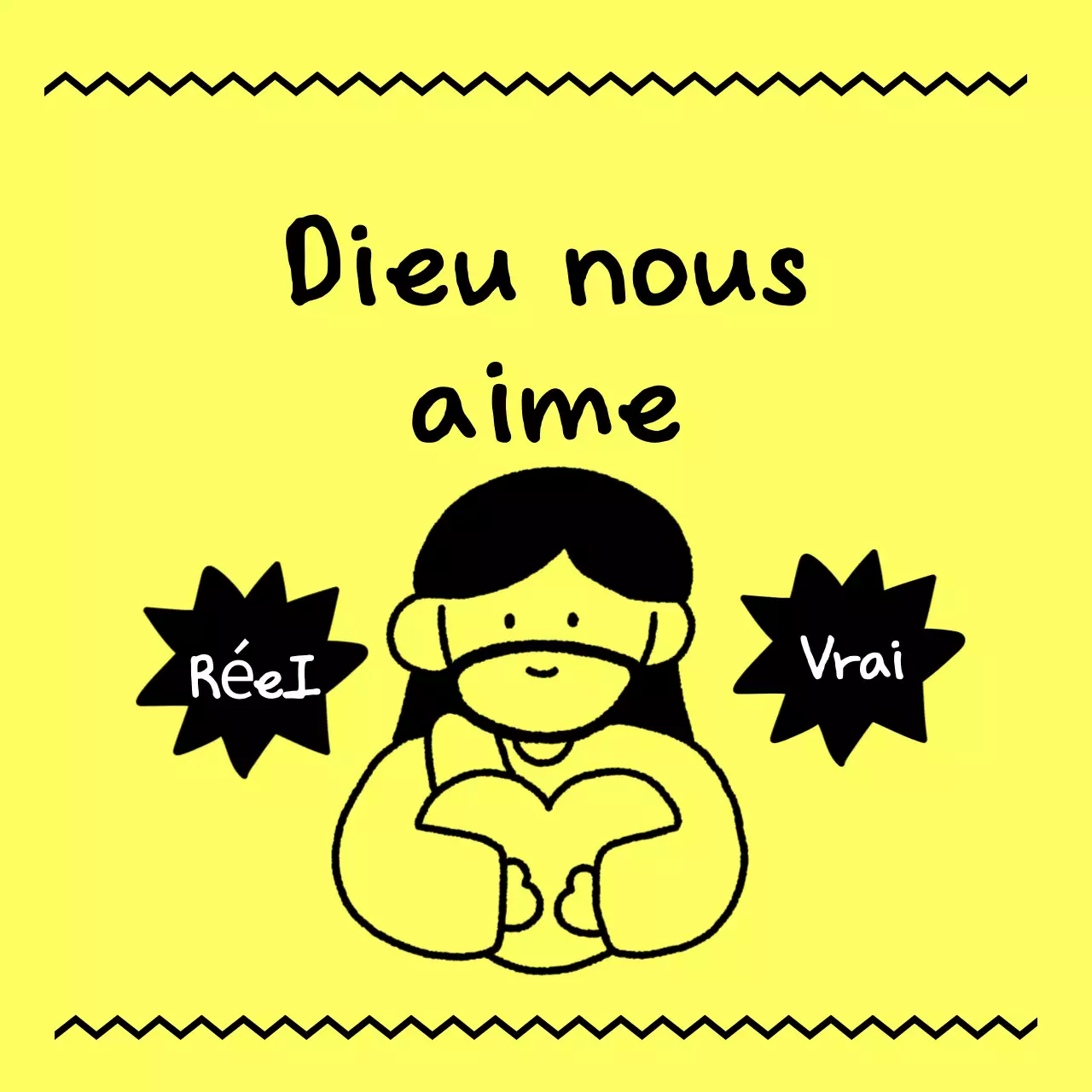 Affiche religieuse basique en noir et blanc