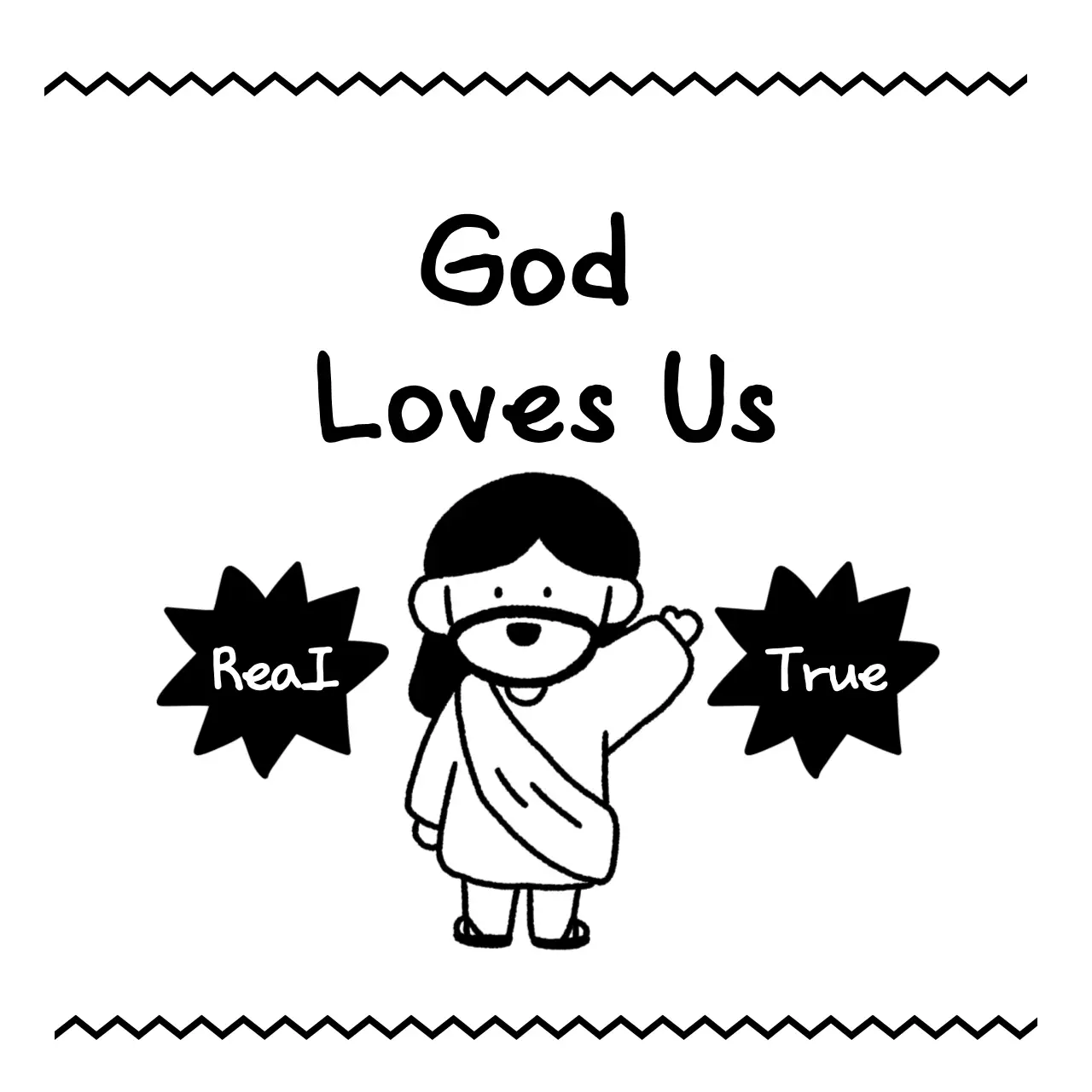 Áp phích tôn giáo cơ bản đen trắng