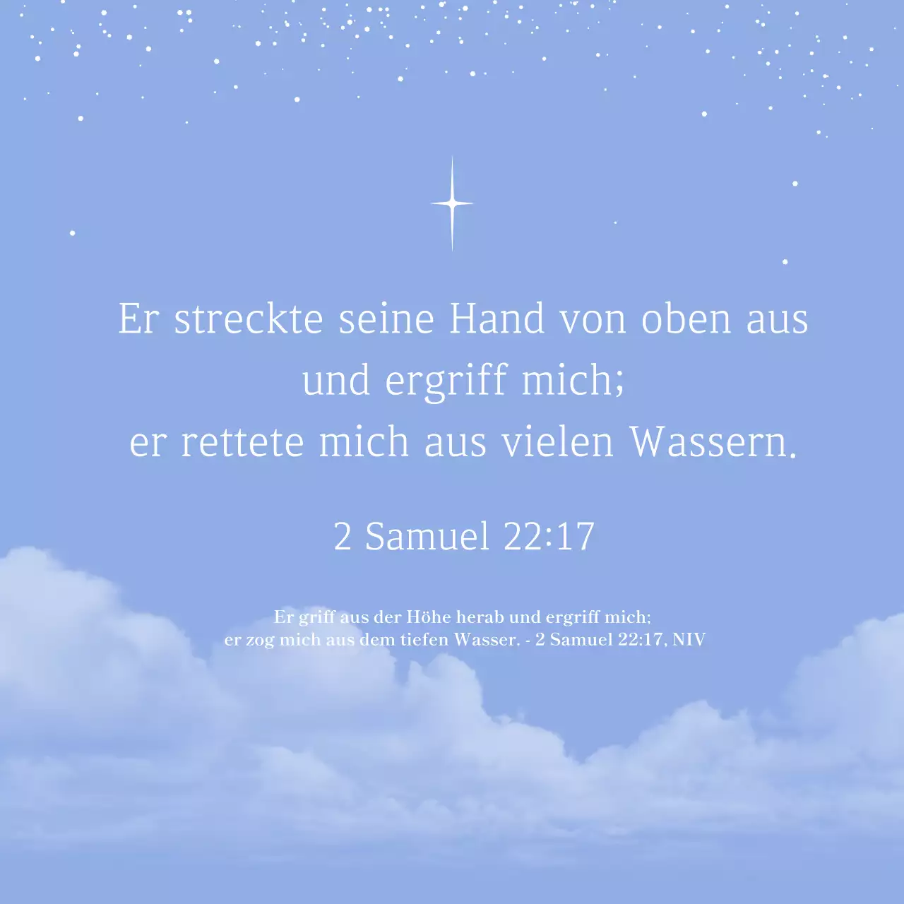 Himmelblauer einfacher Bibelvers Postkarte