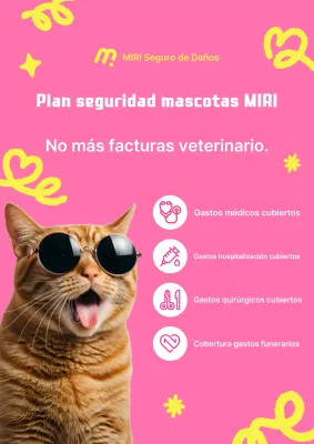 Anuncio de seguro para mascotas de estilo kitsch rosa