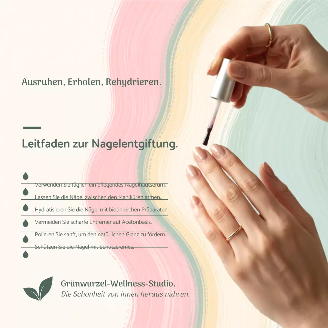 Beige Elegant Nail Guide Social Media Square