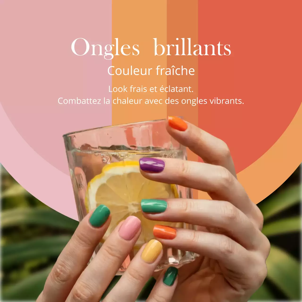 Promotion d'ongles colorés et tendance sur les réseaux sociaux