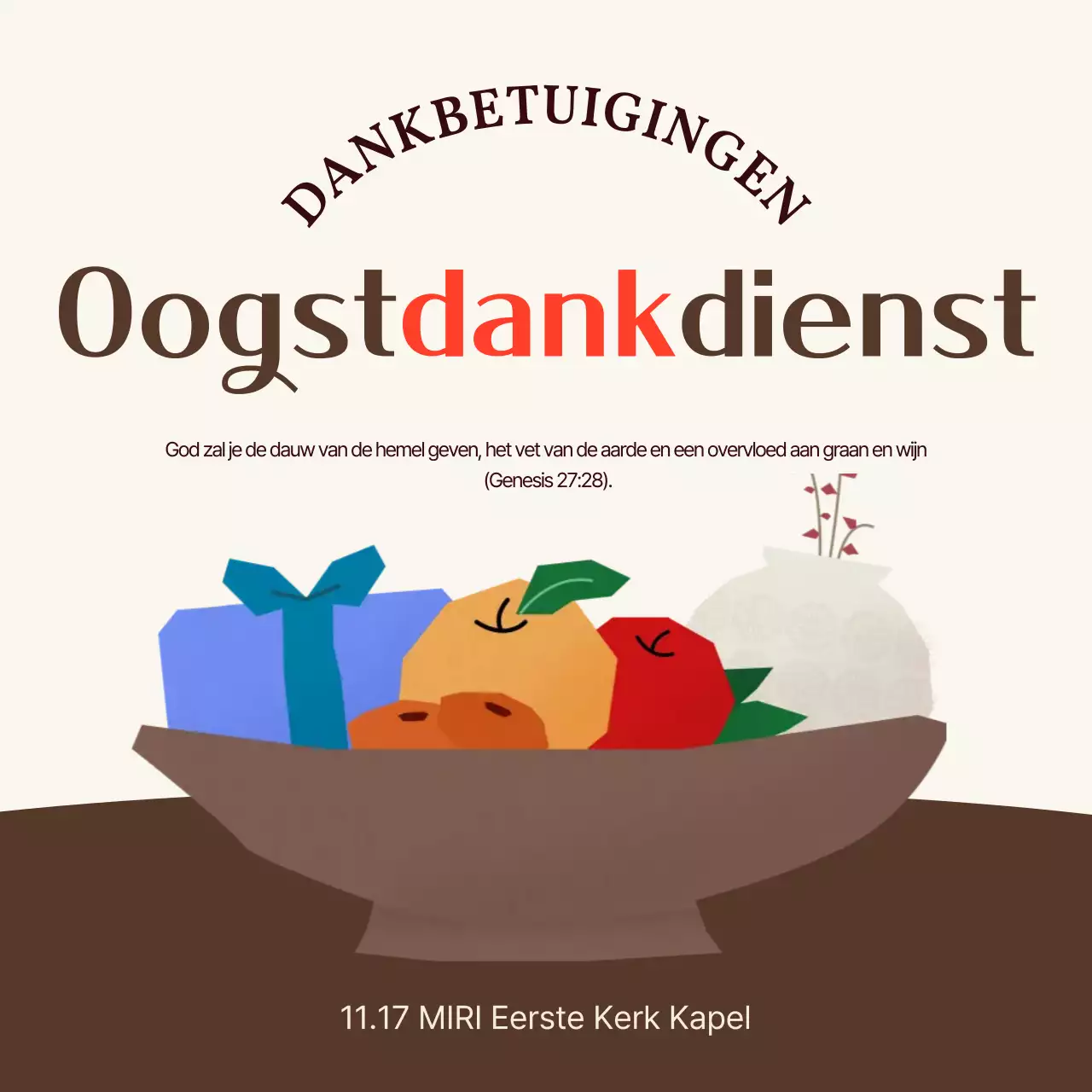 Brown Traditionele Thanksgiving Servicegids