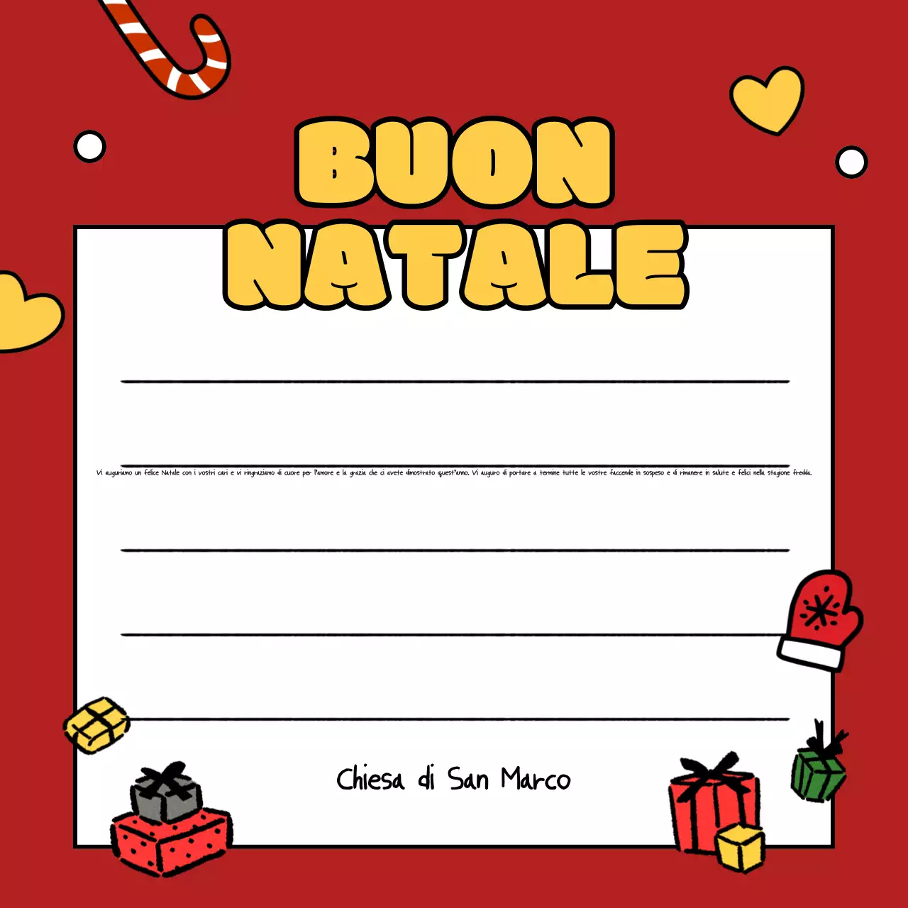 Biglietto di Natale per bambini rossi