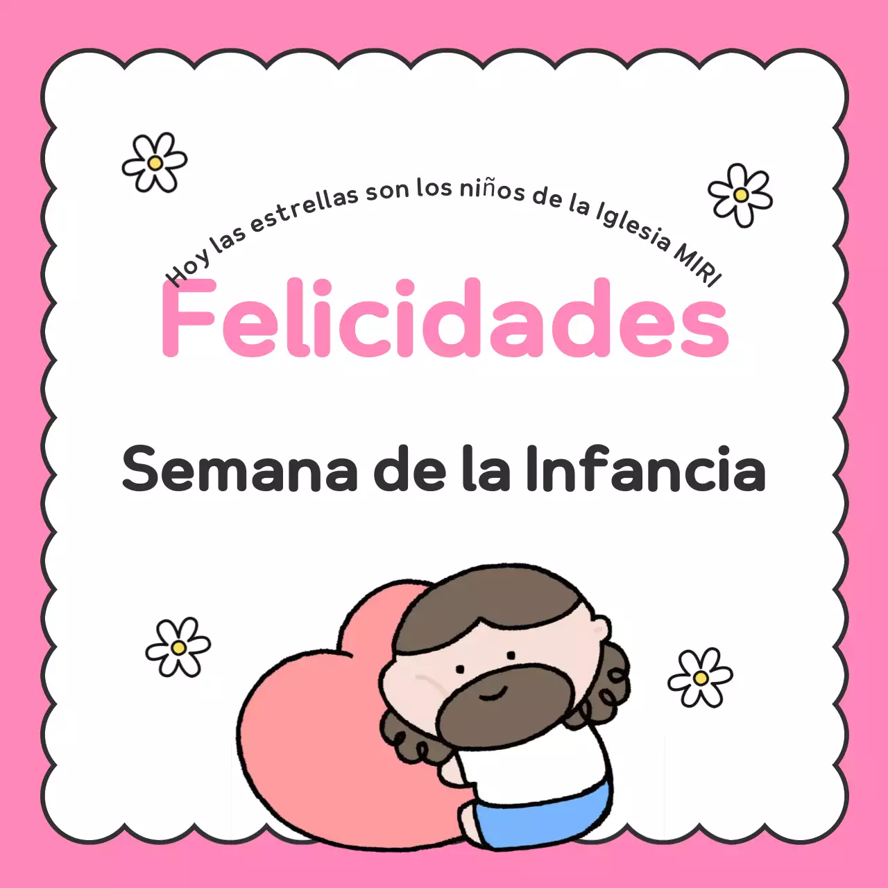 Bebé rosa celebrando el Día del Niño