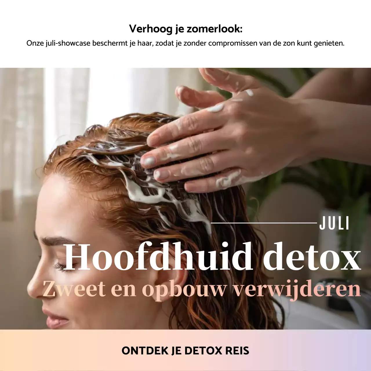 Beige moderne haarverzorgingsactie