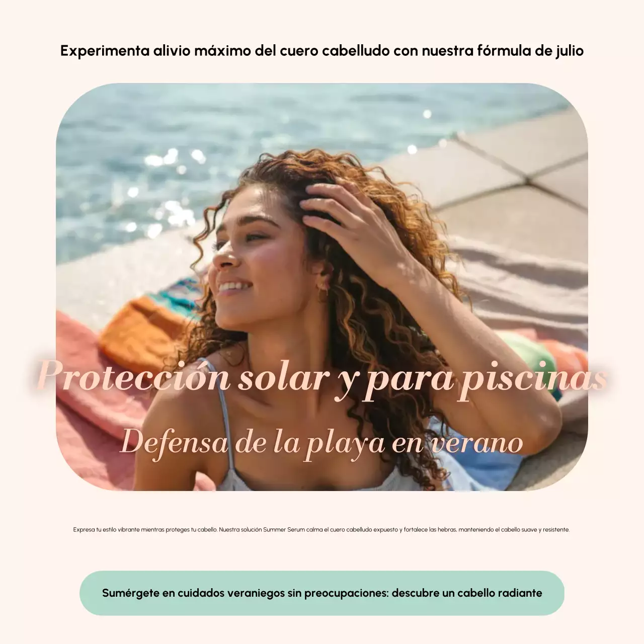 Anuncio de cuidado del cabello moderno beige