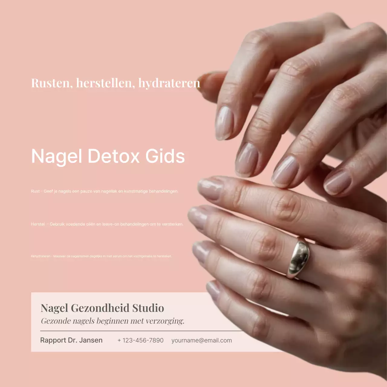 Beige Elegante Nagelgids Social Media Vierkant