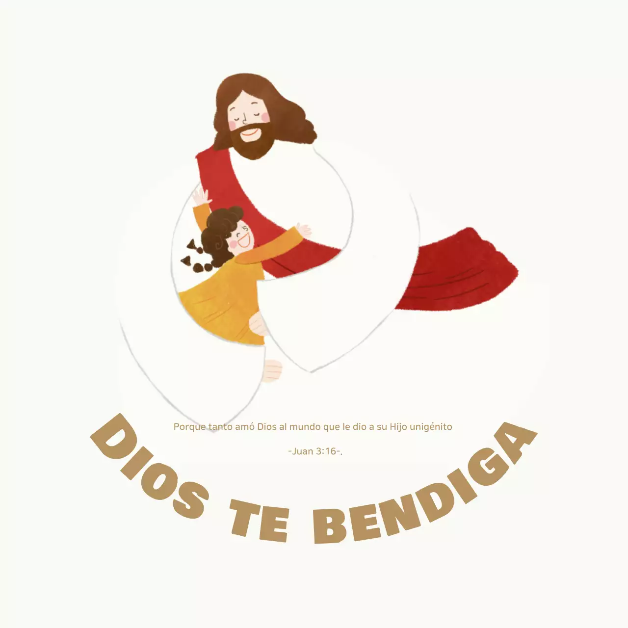 Postal cristiana sencilla en color beige