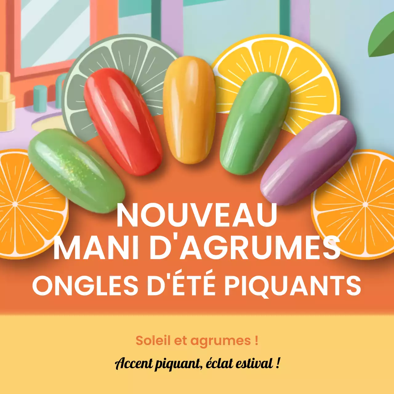 Promotion ongles tendance orange