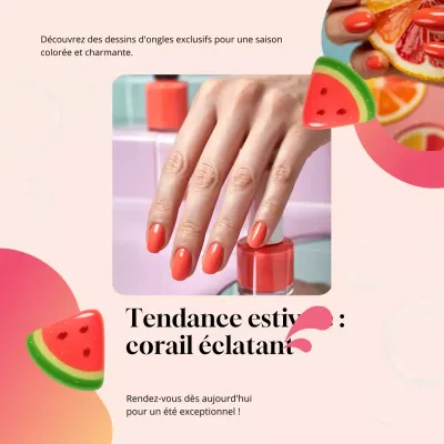 Publicité Coral Modern Manicure sur les réseaux sociaux