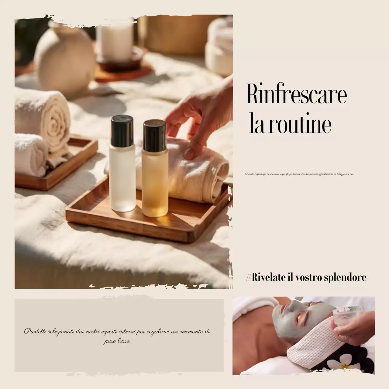 Promozione della cura della pelle Beige Elegante sui social media