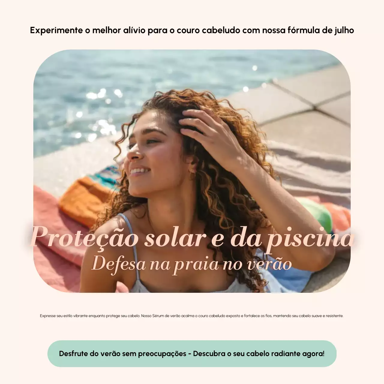 Anúncio de cuidados com o cabelo moderno bege
