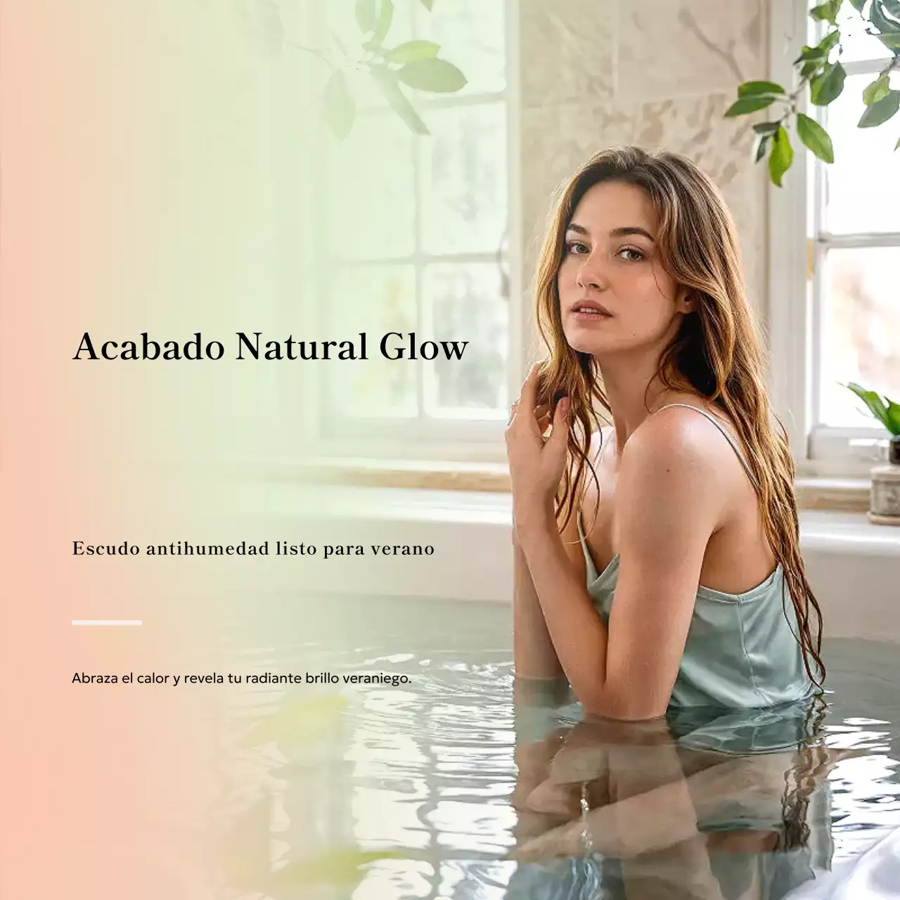 Anuncio de belleza elegante beige