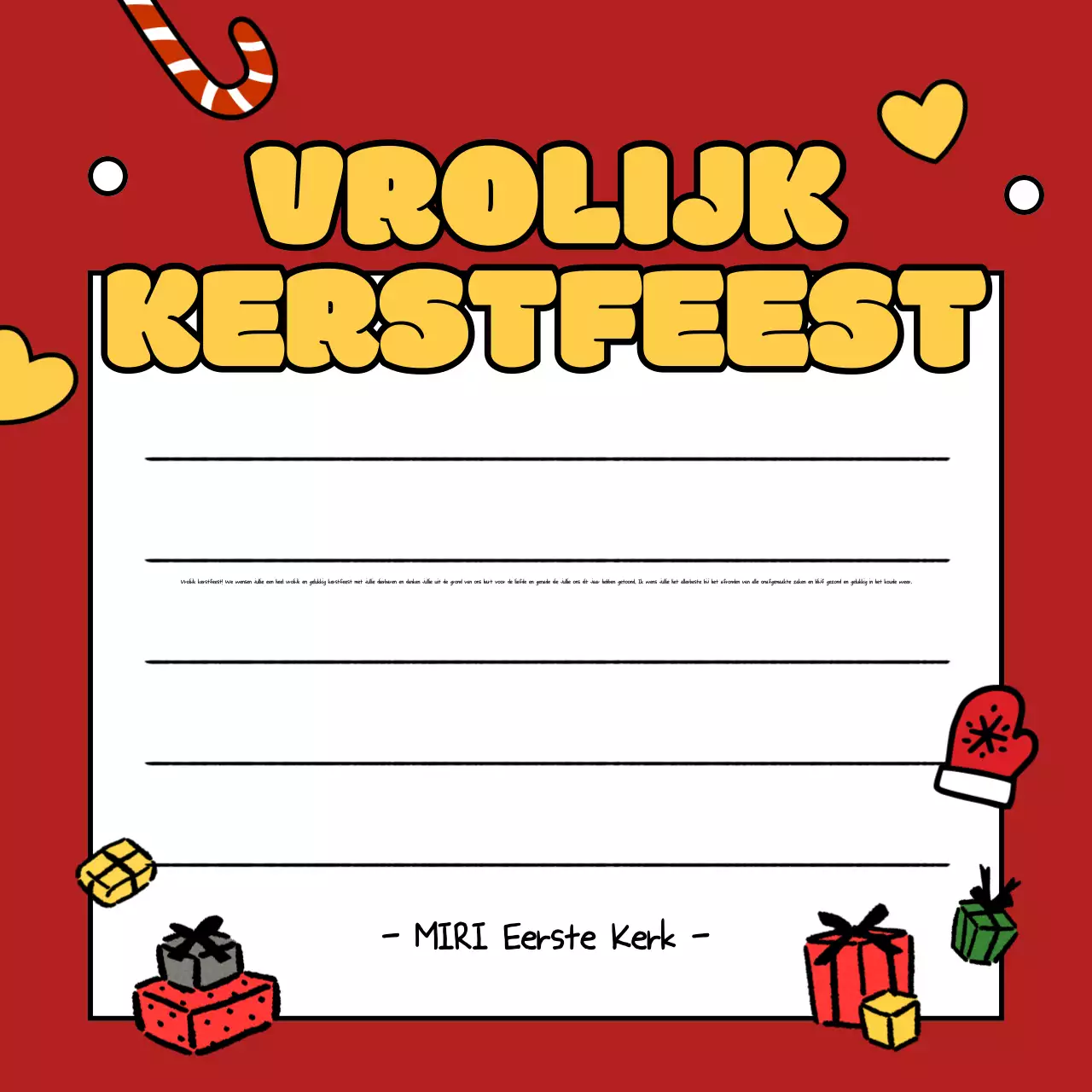 Rode baby kerstkaart