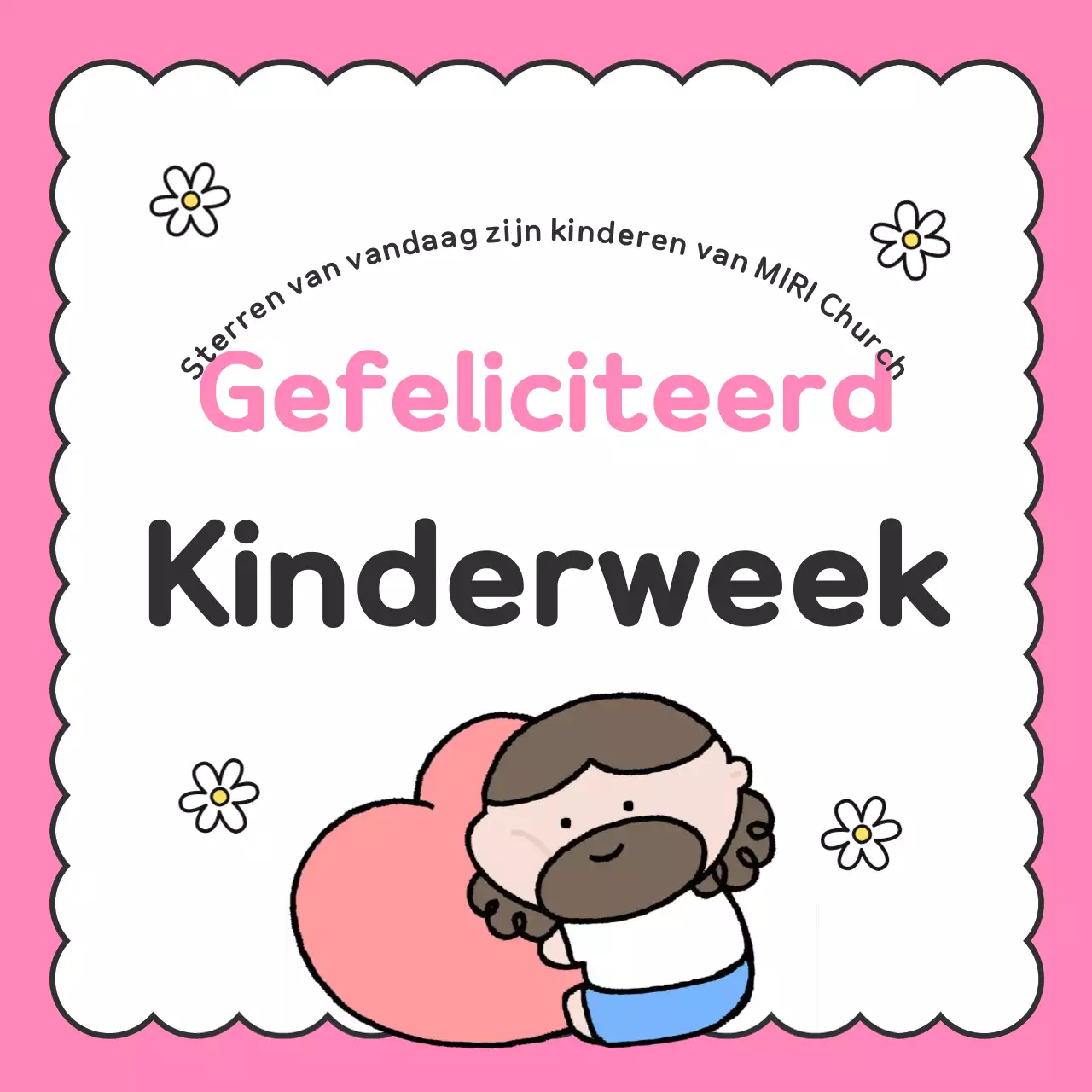 Roze baby viert Kinderdag