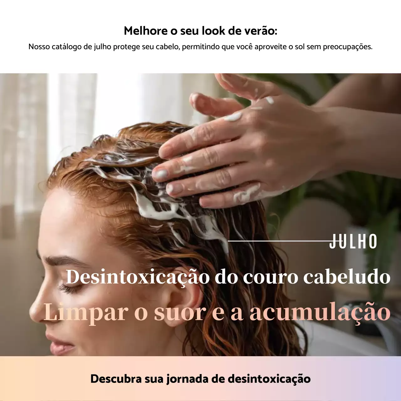 Promoção de cuidados capilares modernos bege