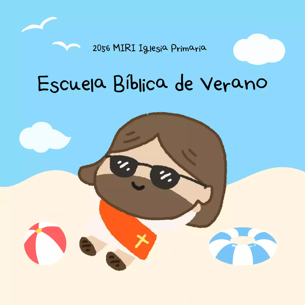 Educación religiosa del bebé azul cielo