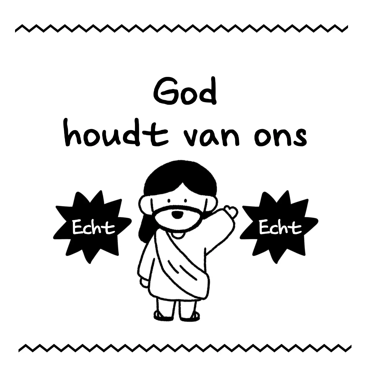 Zwart-witte religieuze poster