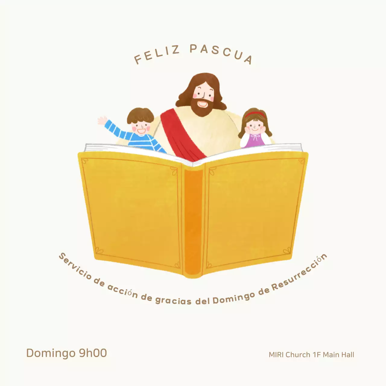 Guía sencilla de servicio de Pascua de color marfil