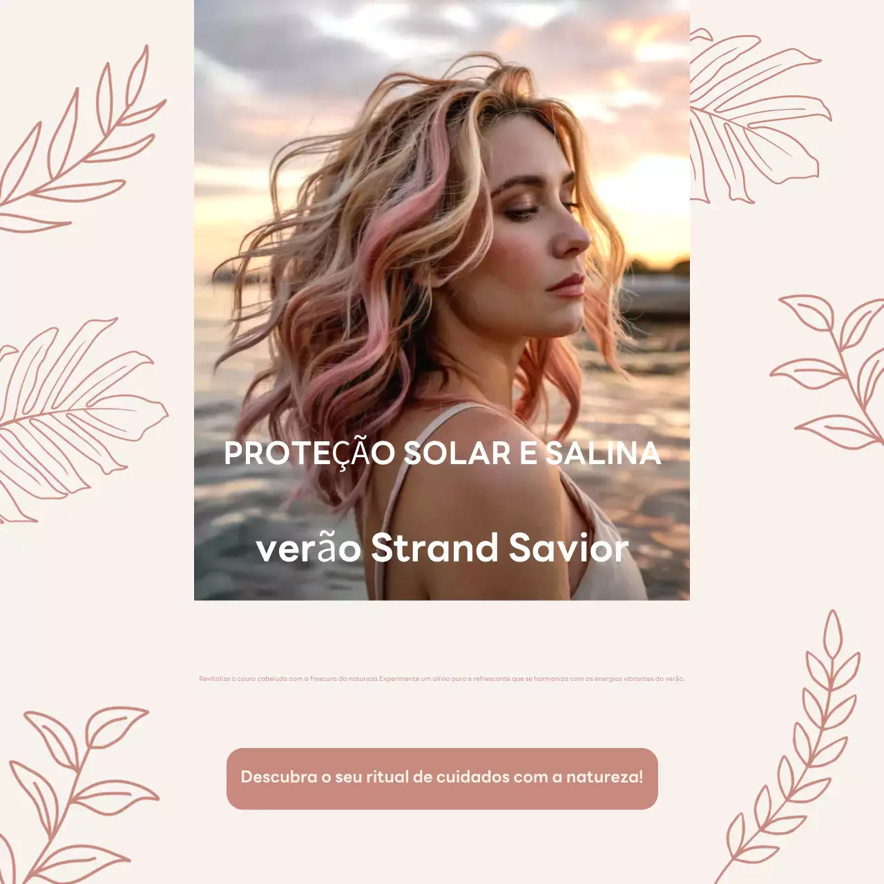 Promoção de cuidados com os cabelos estéticos Coral na mídia social