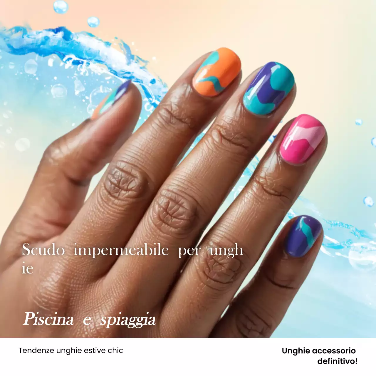 Pubblicità di nail art moderna e colorata
