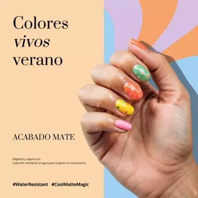 Promoción de uñas coloridas y de moda